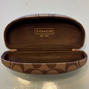 Coach Signature Pattern Tan Eyeglass Case